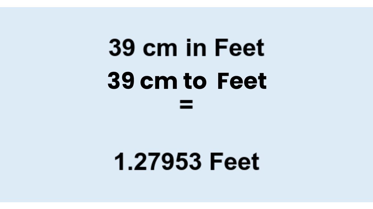 39 Cm To Feet