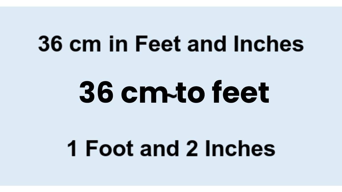 Convert 36 cm to feet